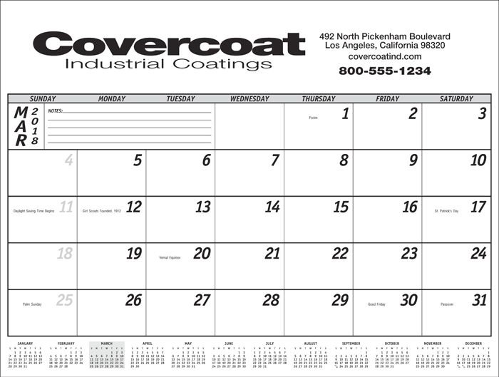 desk pad calendars