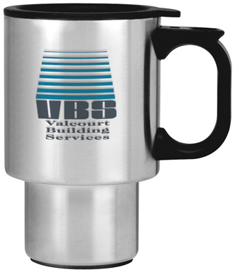 custom imprinted stainless steel travel mugs