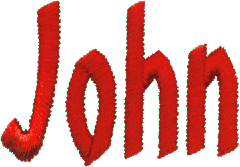 embroidery  sample - John